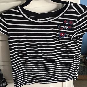 Loft vintage soft striped and embroidered tee